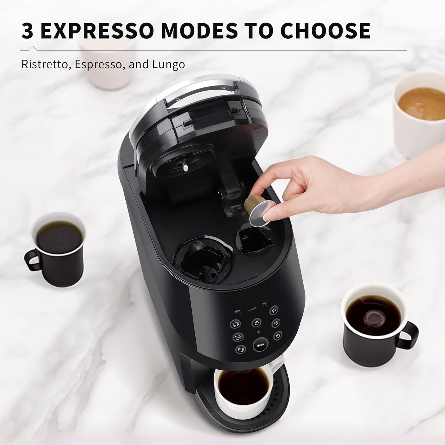 3-in-1 coffee machine, coffee and espresso machine combo for ground coffee