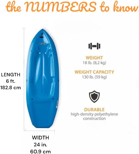 The Wave 6' Youth Kayak with Paddle. Designed for Stability and Safety, It's The Perfect Choice for Young Paddlers Ready to Conquer The Water
