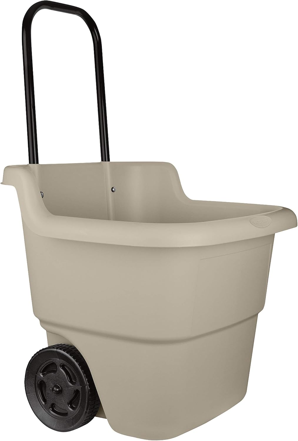 Resin 15.5 Gallon Multi-Purpose Rolling Cart with Wheels, Durable Plastic, Brown/Taupe