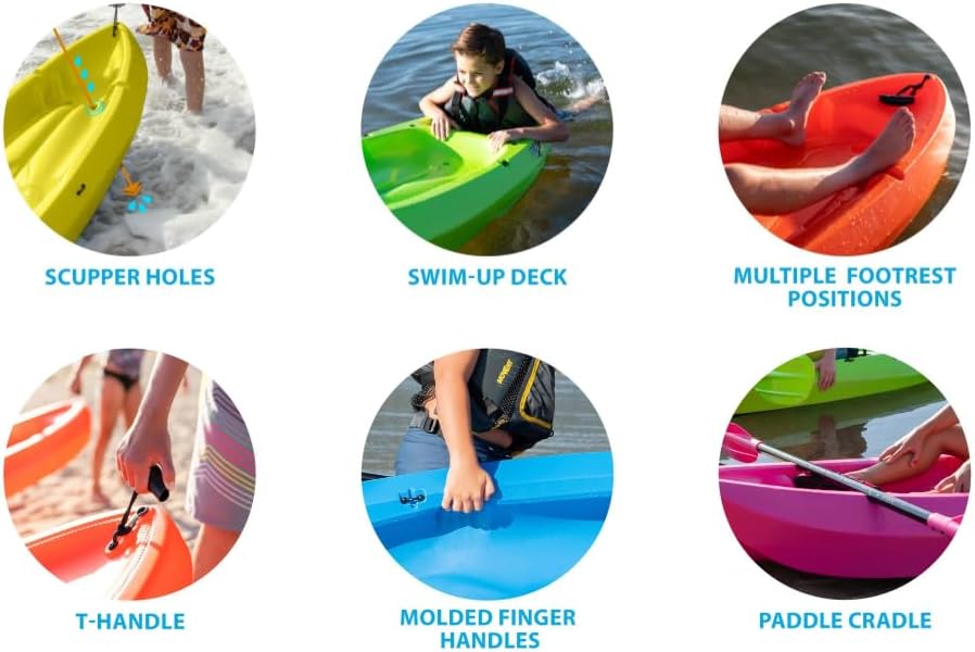 The Wave 6' Youth Kayak with Paddle. Designed for Stability and Safety, It's The Perfect Choice for Young Paddlers Ready to Conquer The Water