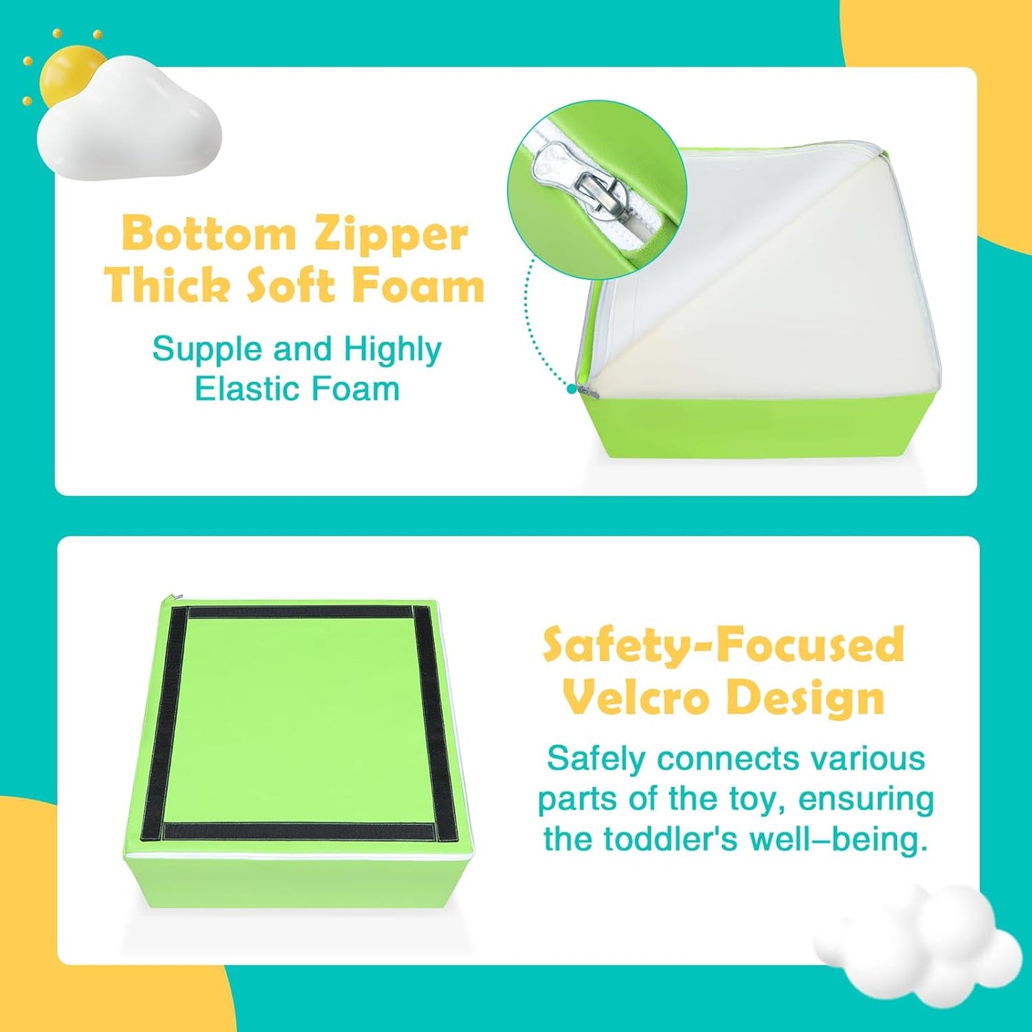 Set of 6 Foam Climbing Blocks for Toddlers - Indoor Baby Climbing Toys for Toddlers