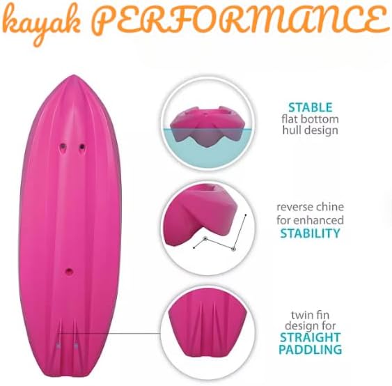 The Wave 6' Youth Kayak with Paddle. Designed for Stability and Safety, It's The Perfect Choice for Young Paddlers Ready to Conquer The Water