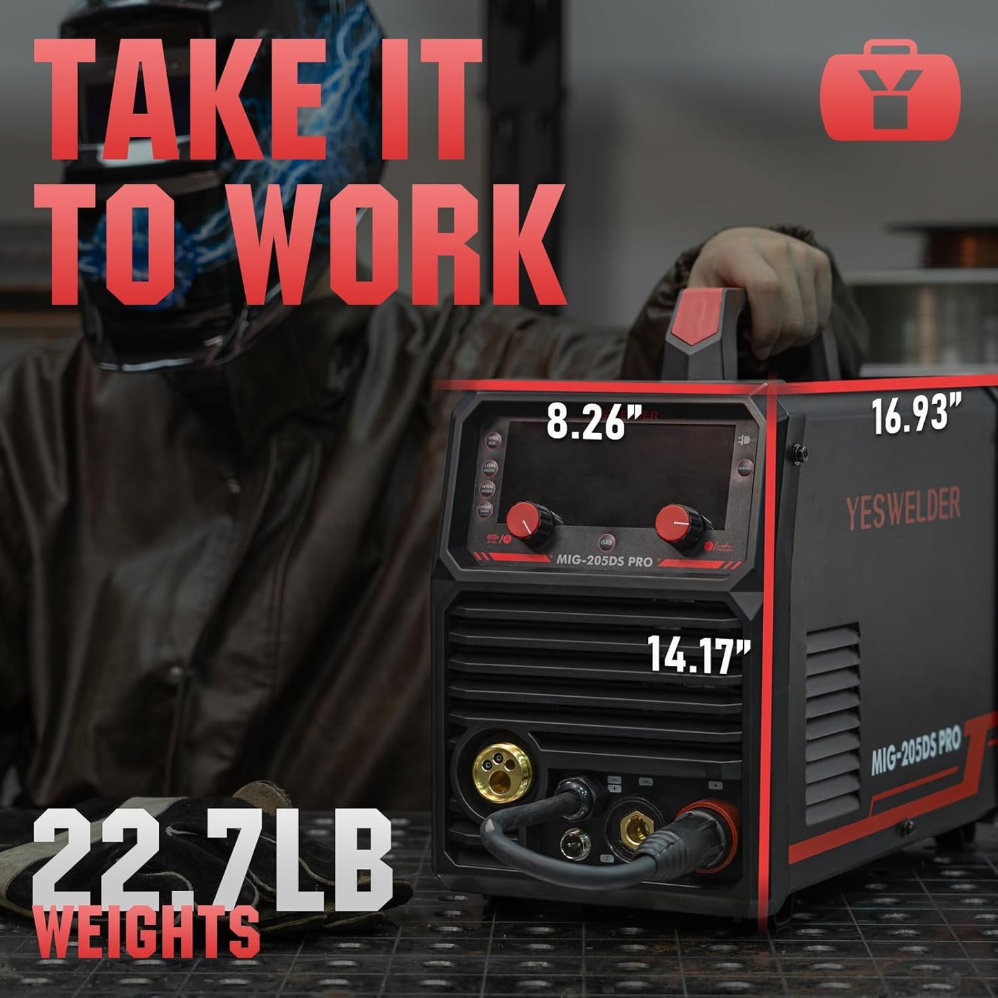 135Amp MIG Welder,110V Flux Core Welder Flux MIG/Lift TIG/Stick 3-in-1 Large LED Digital Display Welding Machine IGBT Inverter Welder FLUX-135PRO