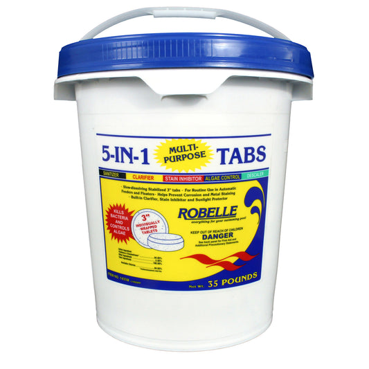 Robelle 5-in-1 Chlorine Tabs – 35 Lbs