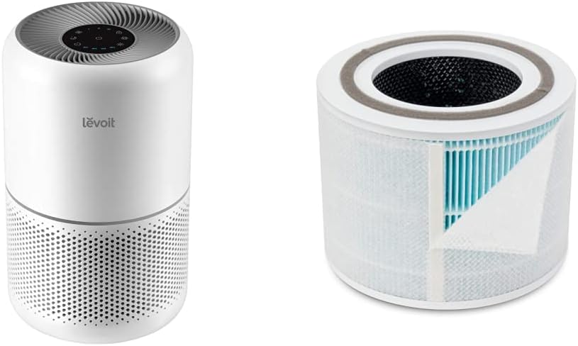 Air Purifier for Home Allergies Pets Hair in Bedroom & Standing Fan for Bedroom, 82ft CirculAir 120° Oscillating Fan