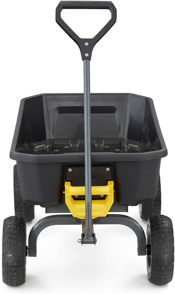 7GCG-NF Heavy-Duty Poly Dump Garden Cart with No-Flat Tires, 7 Cubic Feet, 1200-Pound Capacity, Black, Amazon Exclusive