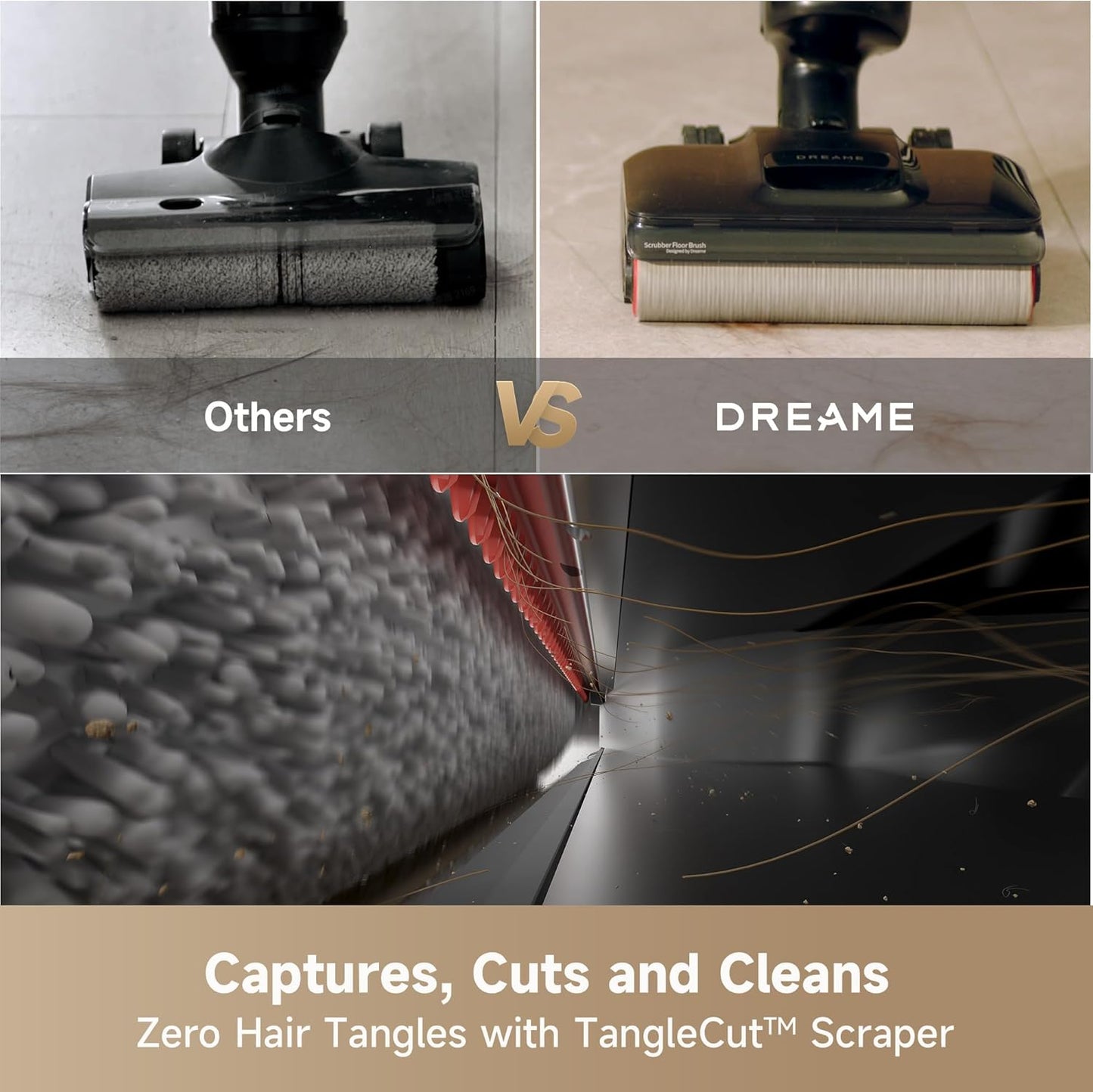 Wet Dry Vacuum Cleaner, 0 Tangle Cordless Vacuum Mop All-in-One for Hard Floors, 180° Lie-Flat Floor Cleaner Machine with 194°F Hot Self-Cleaning, 50Mins Runtime