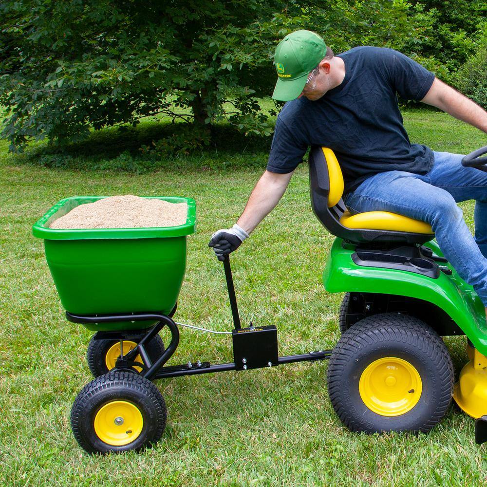 175 lb Tow-Behind Broadcast Spreader, Rustproof Poly Hopper, Universal Fit