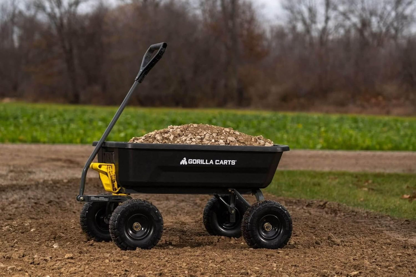 7GCG-NF Heavy-Duty Poly Dump Garden Cart with No-Flat Tires, 7 Cubic Feet, 1200-Pound Capacity, Black, Amazon Exclusive