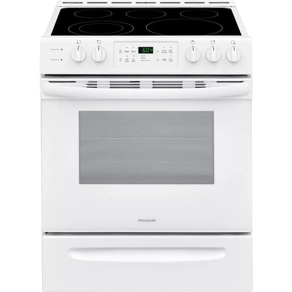 30 in. 5.0 cu. ft. Single Oven �� White with NVS Black Glass