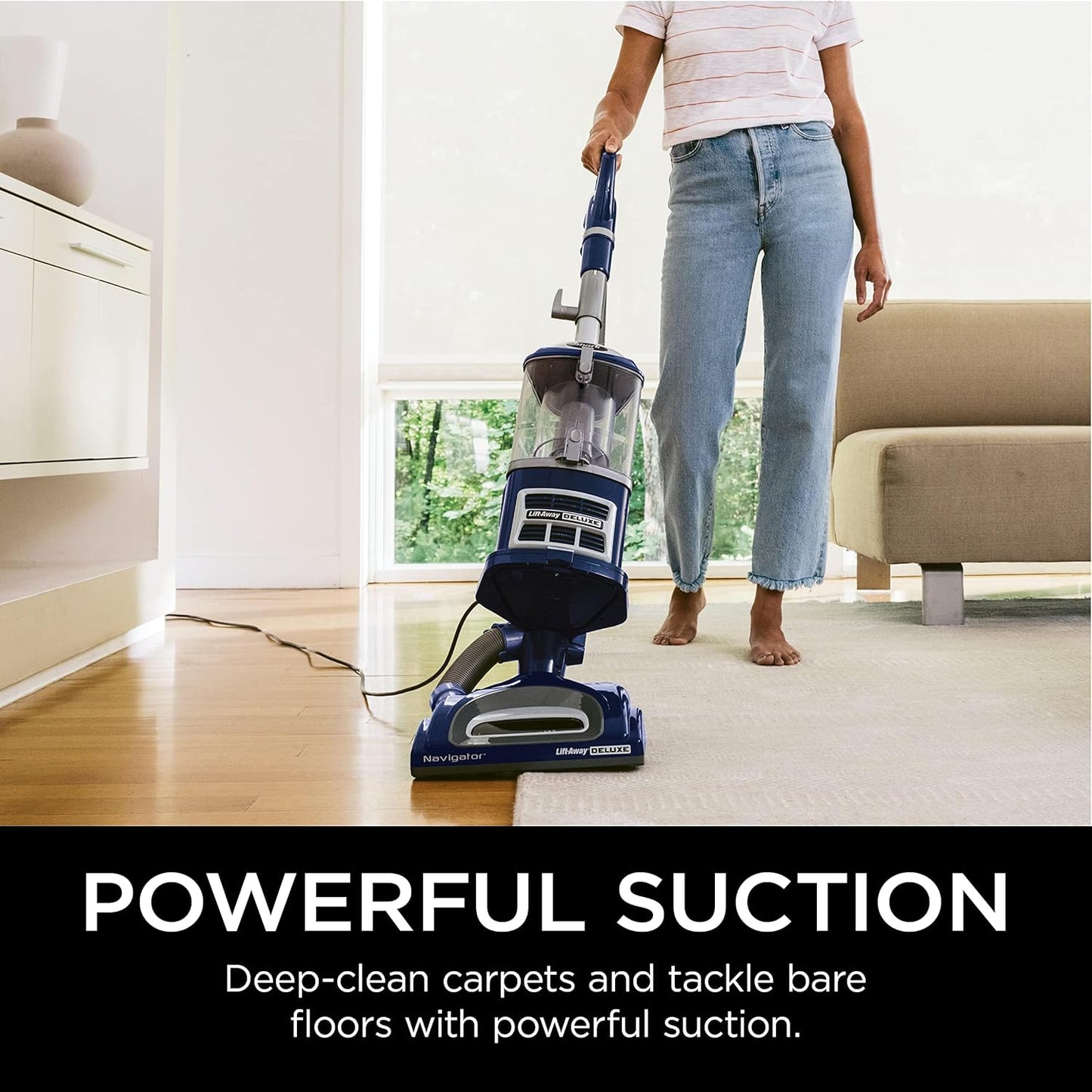 Rotator Pet Pro Lift-Away ADV Upright Vacuum with HEPA Filter, DuoClean PowerFins HairPro and Odor Neutralizer Technology, Pet Hair Pickup, For Carpets & Hardfloors, Dark Grey, LA555