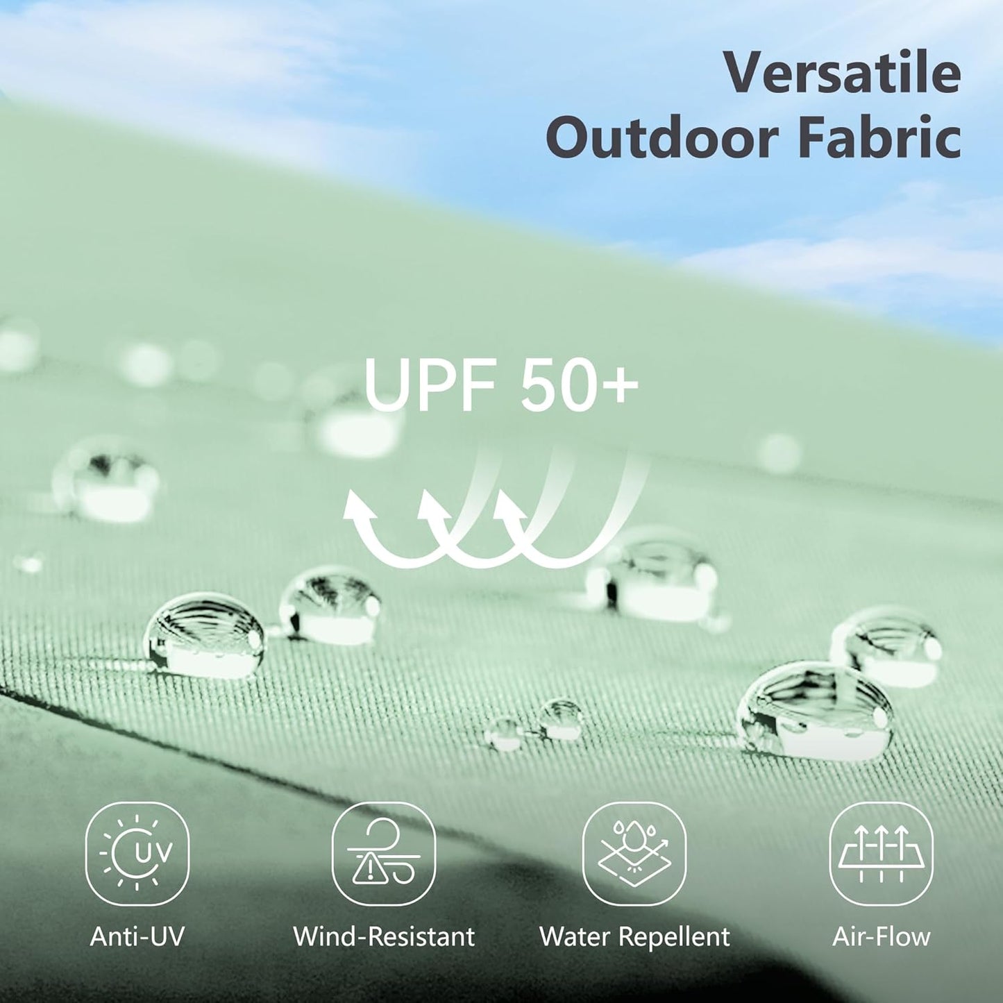 15ft Double Sided Patio Umbrella with Solar Lights, Outdoor Large Umbrellas with Crank Handle and 36 LED Lights, Rectangular Market Umbrella with Base Included for Deck Pool Shade