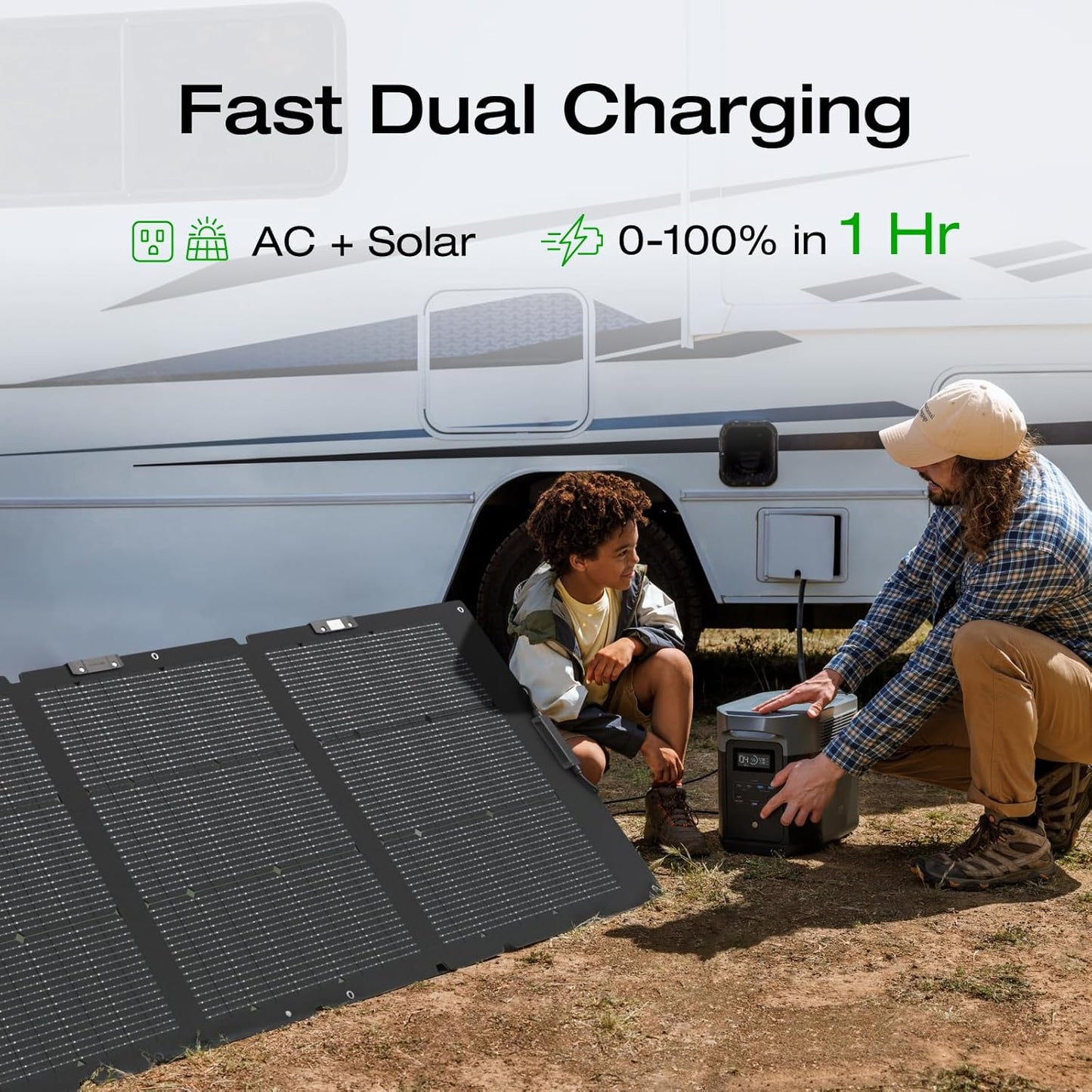 Portable Power Station DELTA 2 Max, 2400W LFP Solar Generator, Full Charge in 1 Hr, 2048Wh Solar Powered Generator for Home Backup(Solar Panel Optional)