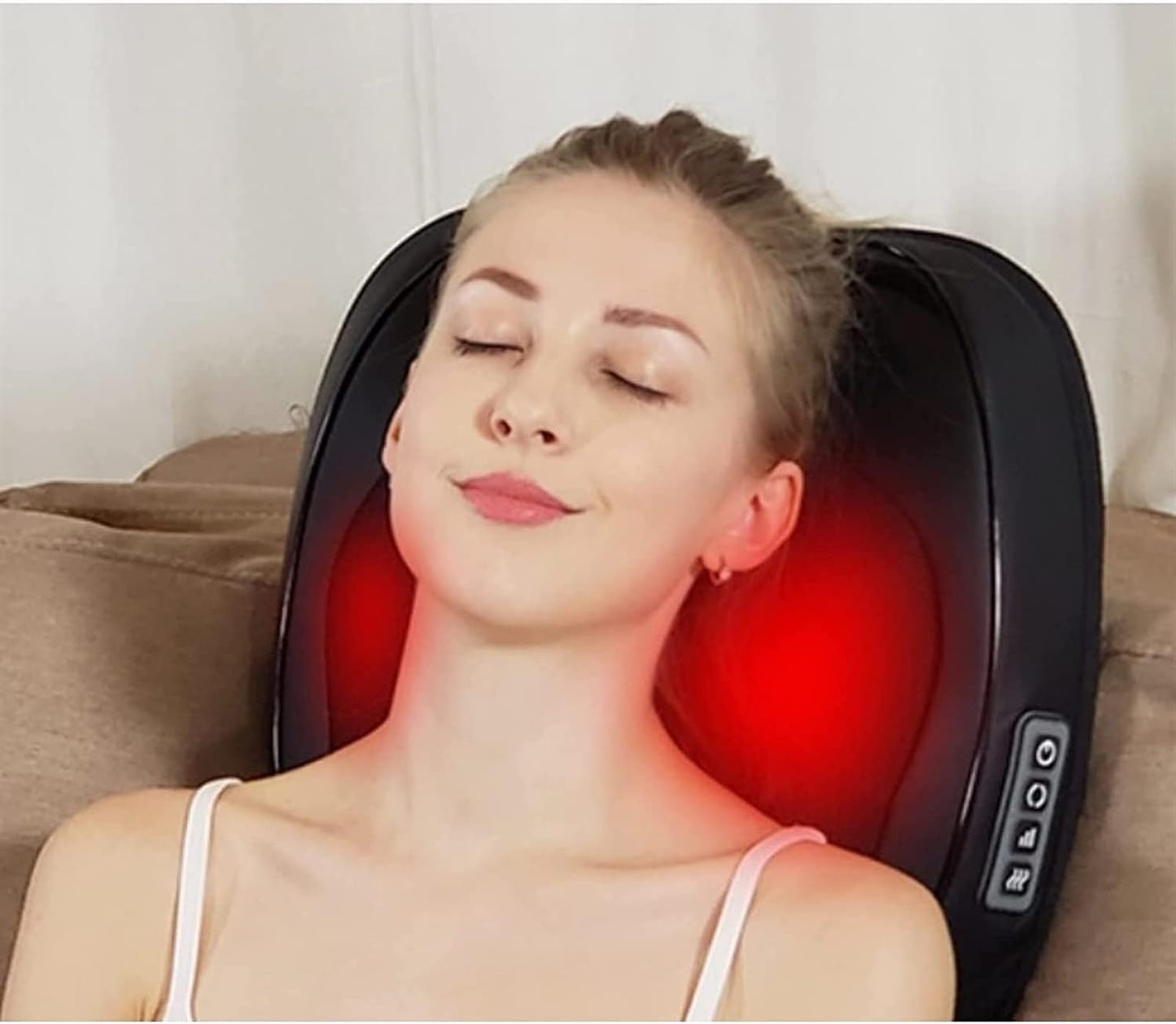Neck and Back Massage Pillow, Shiatsu Electric Shoulder Massager with Heat, Deep Tissue Kneading Massage