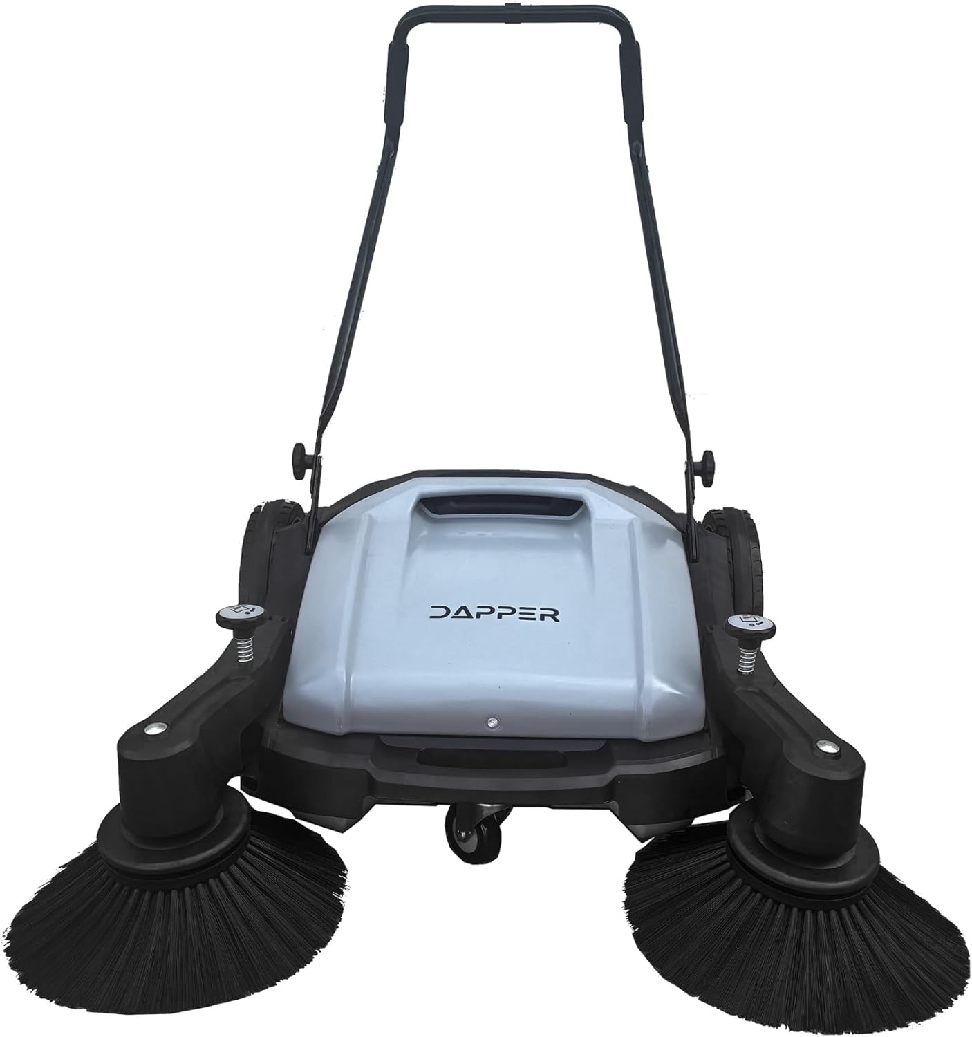Walk-Behind Outdoor Hand Push Floor Sweeper - 5.25 Gallon Capacity - 25.5" Sweeping Width - Sweeps up to 27,900 ft² / Hour, Grey