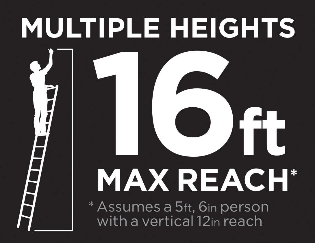 20313T1ASE SmartClose Telescoping Aluminum Ladder with Pinch-Free, Soft-Close Locking Mechanism (300-Pound Capacity, 12.5 ft. ladder with 16 ft. Max Reach) 16 Foot