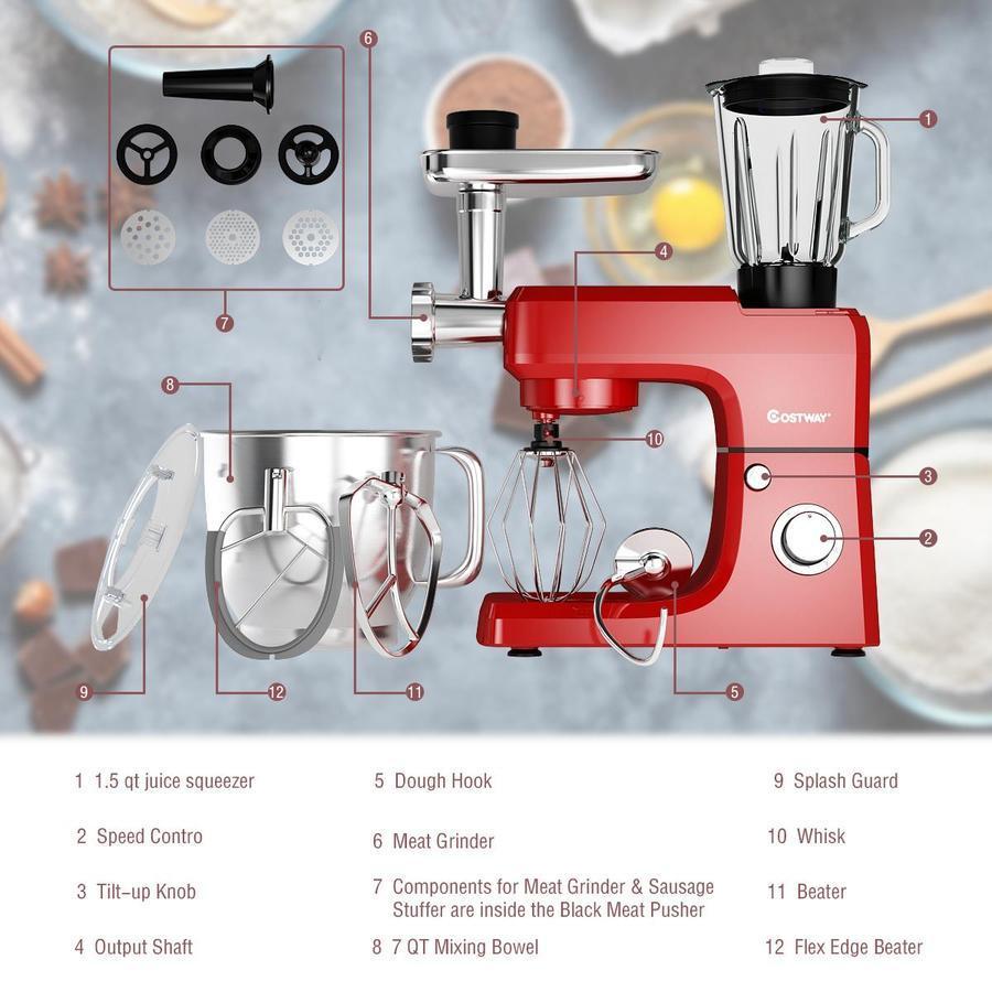 3 in 1 Multi-functional 800W Stand Mixer Meat Grinder Blender Sausage Stuffer