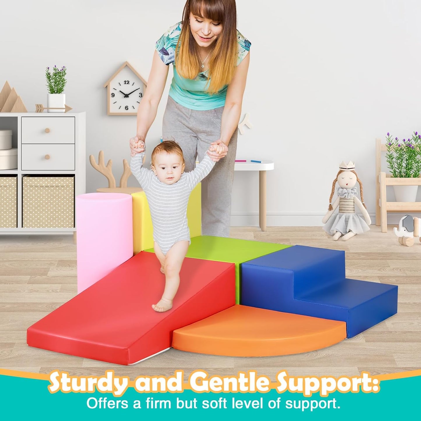 Set of 6 Foam Climbing Blocks for Toddlers - Indoor Baby Climbing Toys for Toddlers