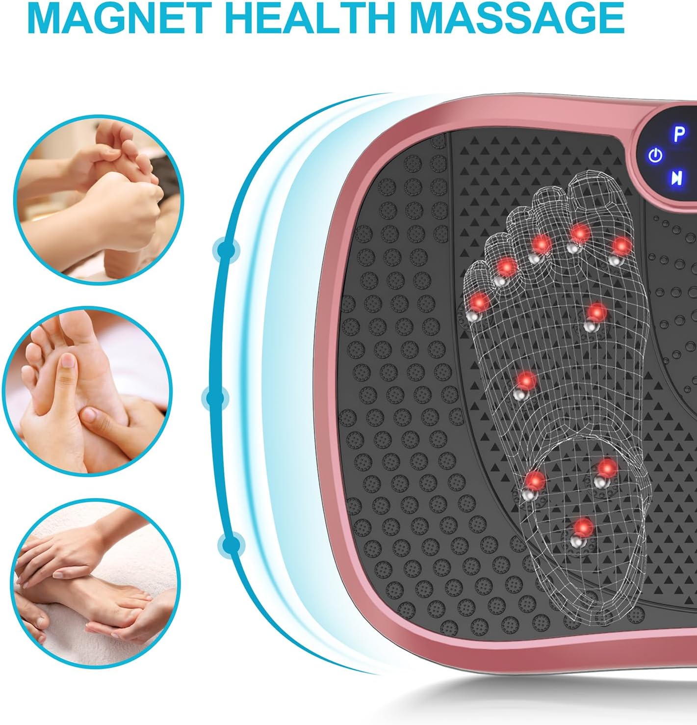 Vibration Plate Fitness Platform Exercise Machine Vibrating Lymphatic Drainage Shaking Full Body Shaker Workout Vibrate Stand Shake Board Sport Gym for Weight Loss Fat Burner for Women Men