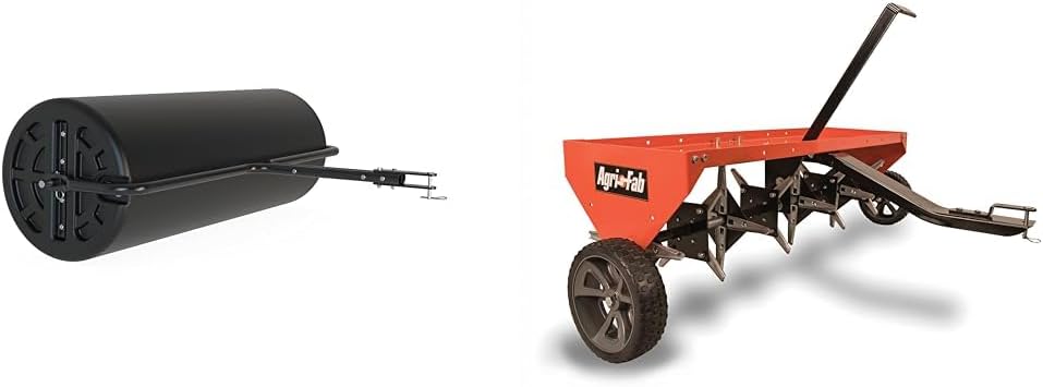Agri-Fab 45-0604 18" x 48" Tow Behind Poly Lawn Roller 550 lbs Weight with Water, Poly Drum and Steel Frame, with Plug. Designed for Lawn and Garden Tractors