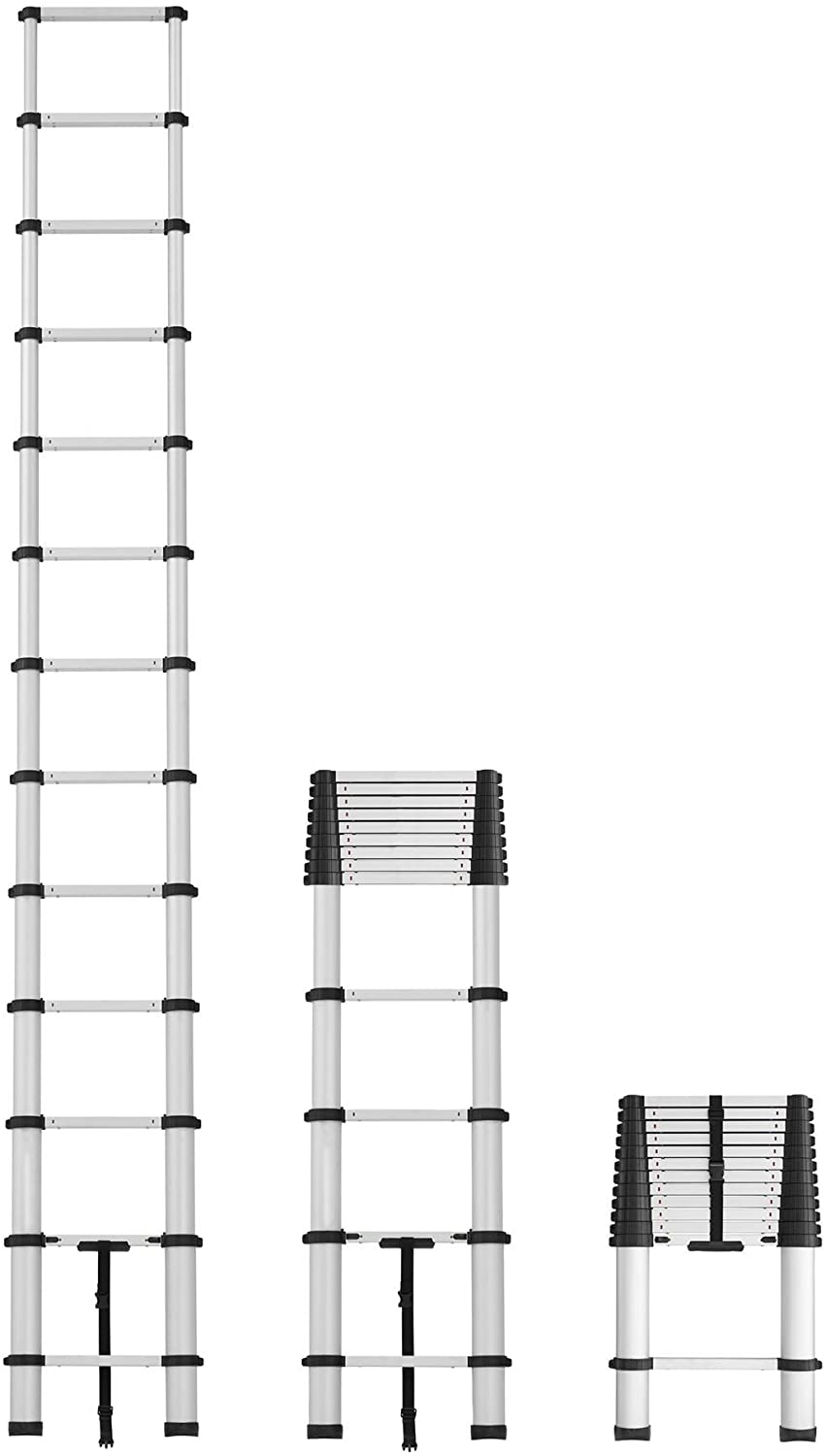 20313T1ASE SmartClose Telescoping Aluminum Ladder with Pinch-Free, Soft-Close Locking Mechanism (300-Pound Capacity, 12.5 ft. ladder with 16 ft. Max Reach) 16 Foot