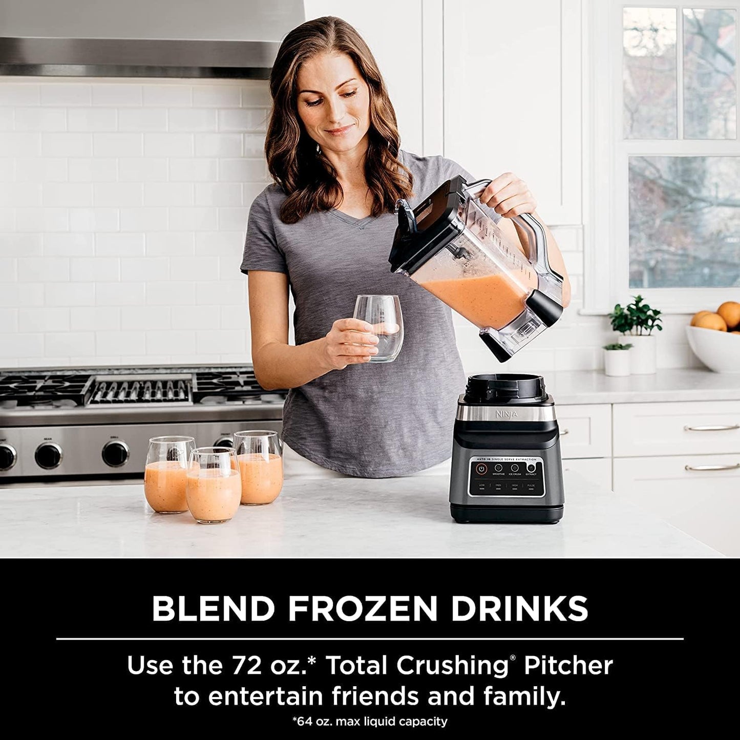 BN801 Professional Plus Kitchen System, 1400 WP, 5 Functions for Smoothies, Chopping, Dough & More with Auto IQ, 72-oz.* Blender Pitcher, 64-oz. Processor Bowl, (2) 24-oz. To-Go Cups, Grey