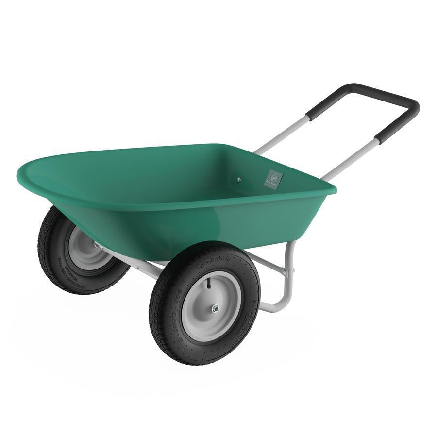 2-Wheeled Garden Wheelbarrow Large Capacity Rolling Utility Dump Cart for Residential DIY Landscaping, Lawn Care and Remodeling by Garden