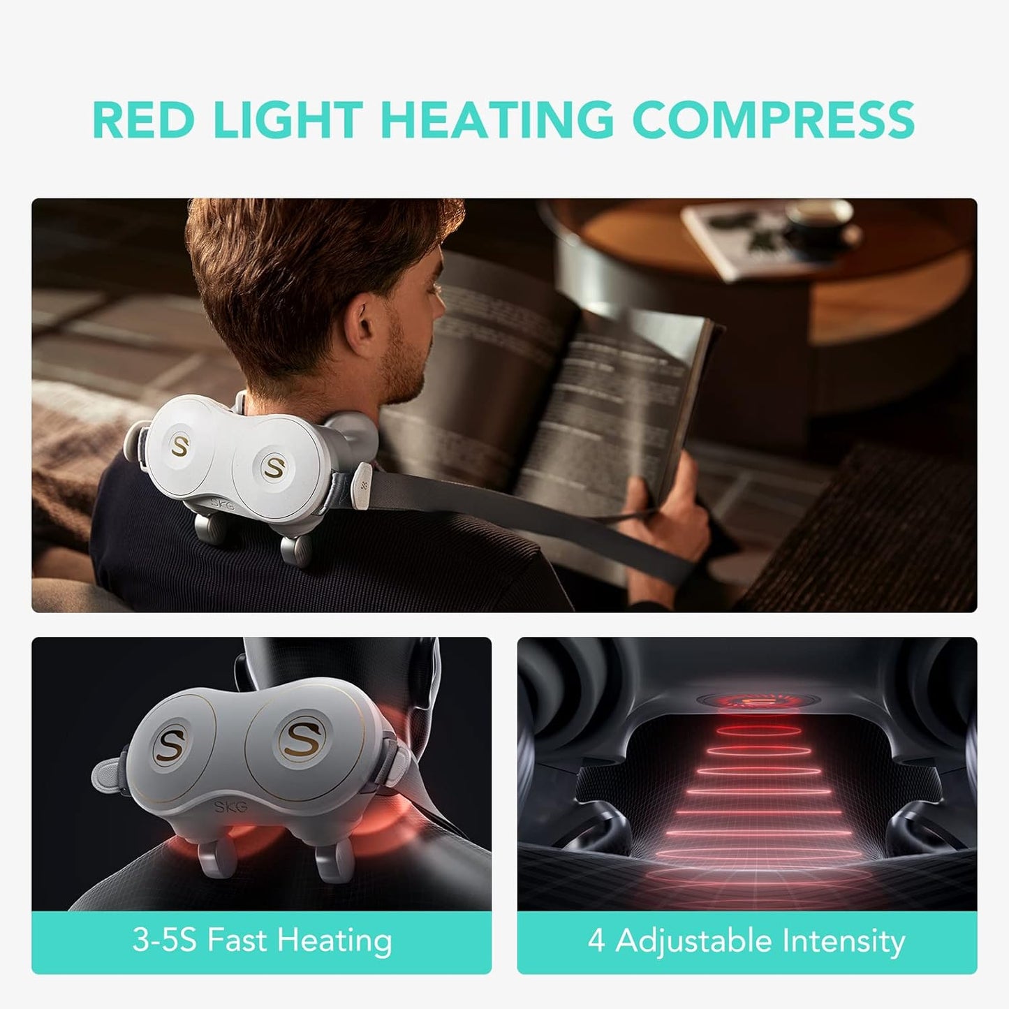 Neck Massager, H7 Shiatsu Neck and Shoulder Massager with Heat to Relieve Deep Tissue Pain, Electric Kneading Massager