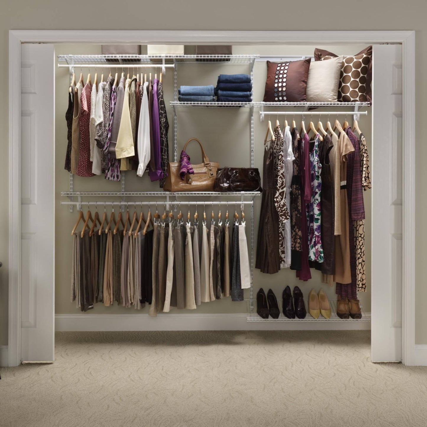 22875 ShelfTrack Adjustable Closet Organizer Kit, White