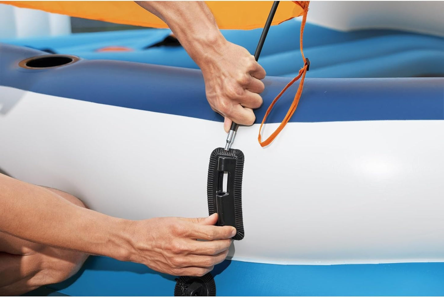 Tropical Breeze 6 Person Inflatable Party Island Large Relaxing Water Float with Detachable Sunshade and Cooler Bag