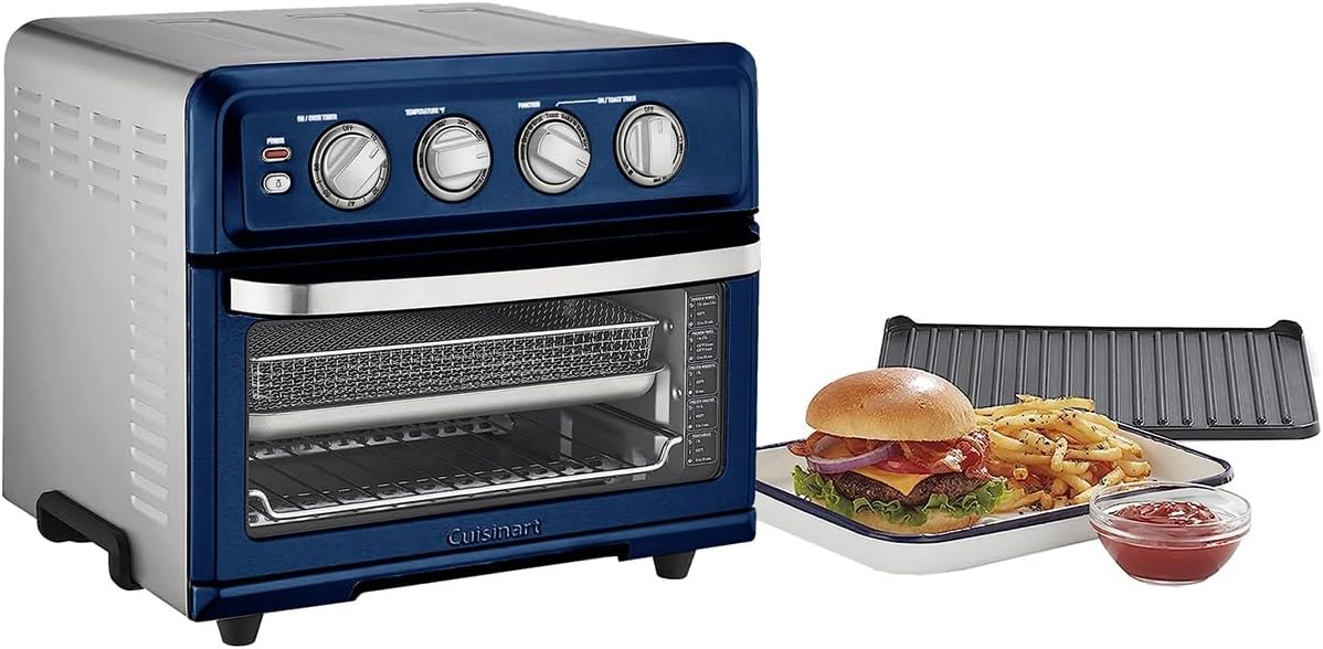 Air Fryer + Convection Toaster Oven, 8-1 Oven with Bake, Grill, Broil & Warm Options, Stainless Steel, TOA-70