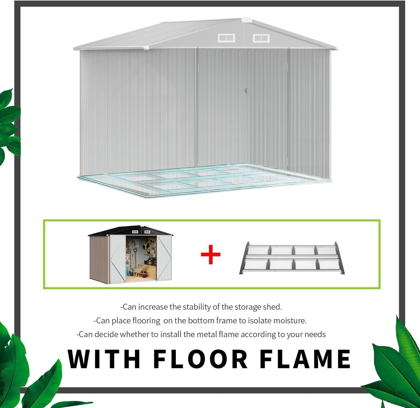 Aoxun 5x2.7 FT Outdoor Metal Storage Shed - Durable Water-Resistant Galvanized Steel, Sloping Roof Design, Lockable Door - Ideal for Tool Storage on Lawn, Patio & Backyard (Black)