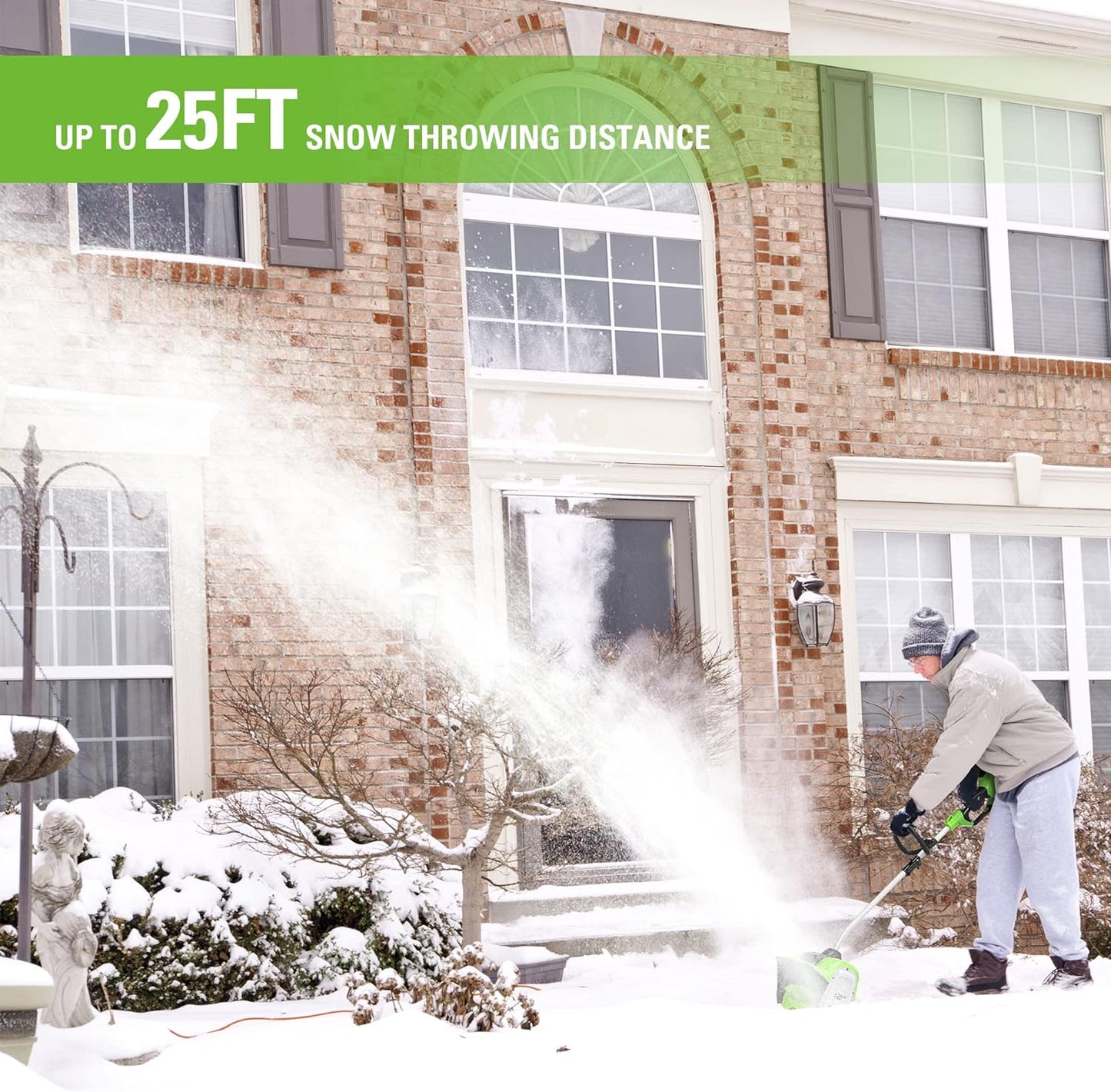 12-inch cordless snow shovel, includes 4.0Ah battery and charger