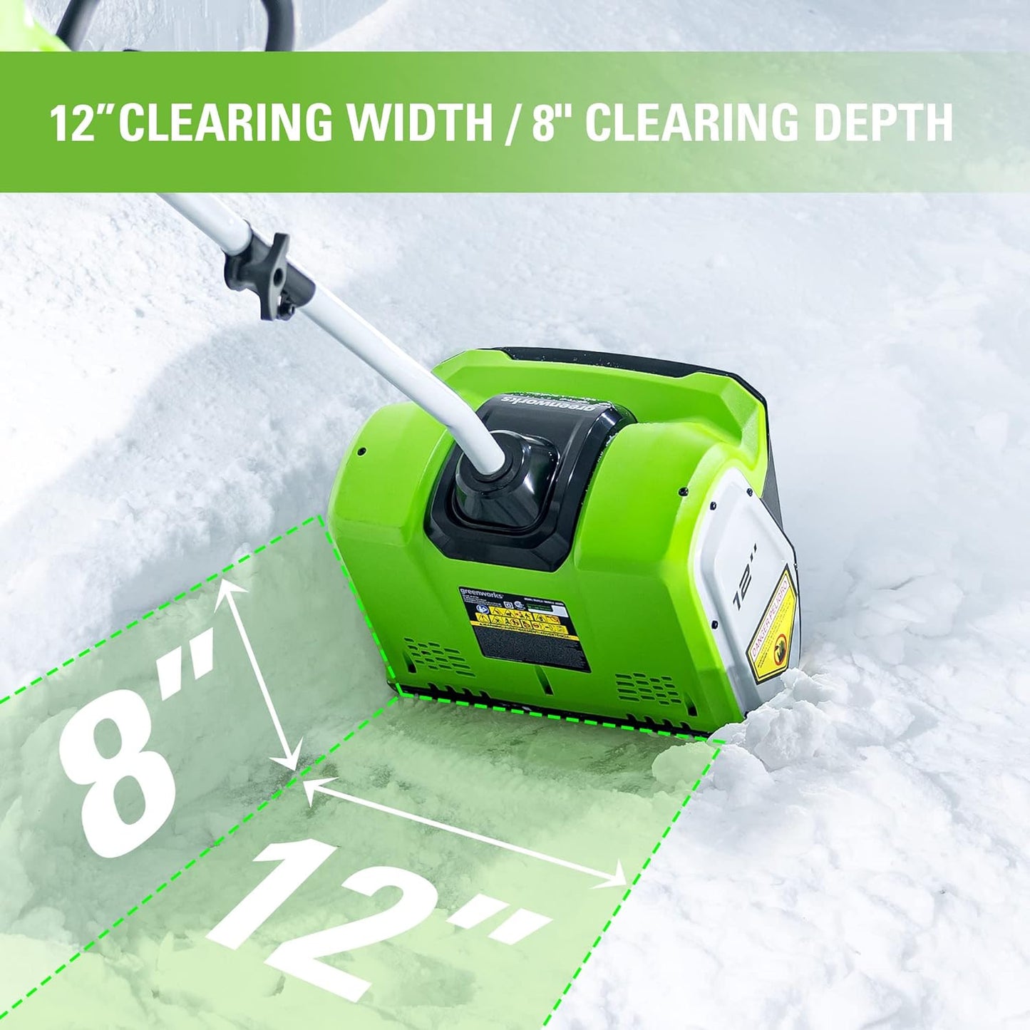 12-inch cordless snow shovel, includes 4.0Ah battery and charger