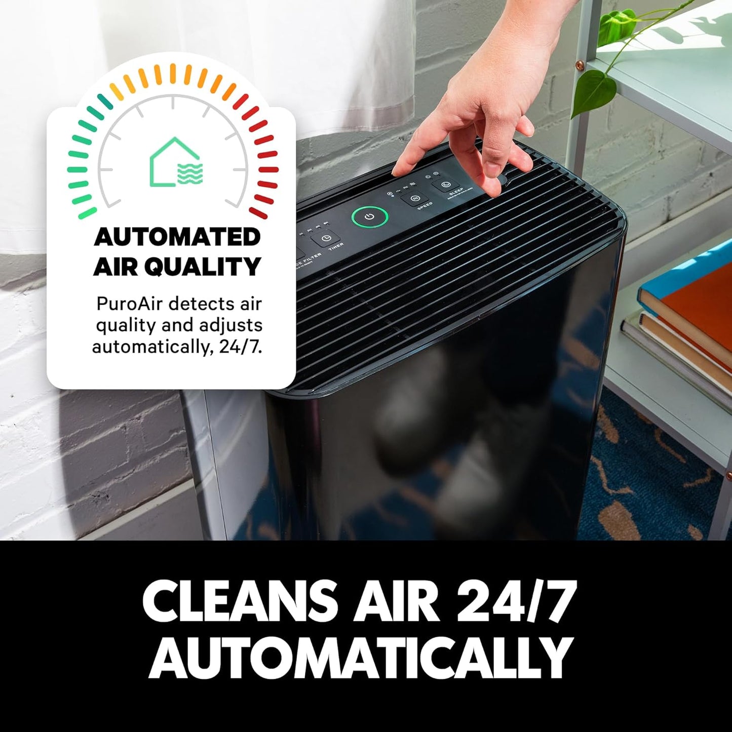 Air Purifiers for Home Large Rooms - Covers Up To 1,000 Sq Ft - Filters Up To 99.9% of Pollutants, Smoke, Pollen, Dust - Quiet HEPA Air Filter - Air Purifiers for Bedroom