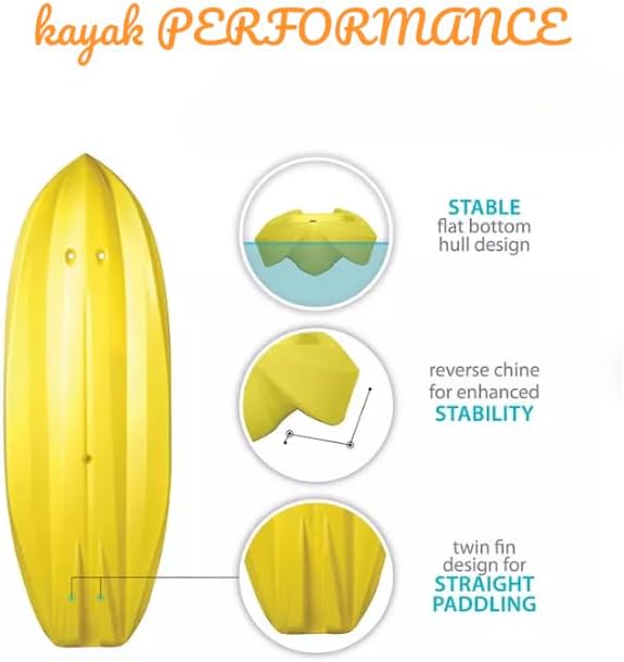 The Wave 6' Youth Kayak with Paddle. Designed for Stability and Safety, It's The Perfect Choice for Young Paddlers Ready to Conquer The Water