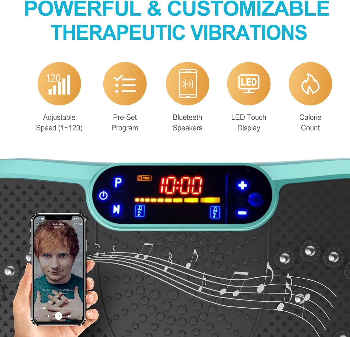 Vibration Plate Fitness Platform Exercise Machine Vibrating Lymphatic Drainage Shaking Full Body Shaker Workout Vibrate Stand Shake Board Sport Gym for Weight Loss Fat Burner for Women Men