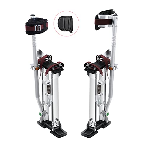 VEVOR Drywall Stilts, 18''-30'' Adjustable Aluminum Tool Stilts with Protective Knee Pads