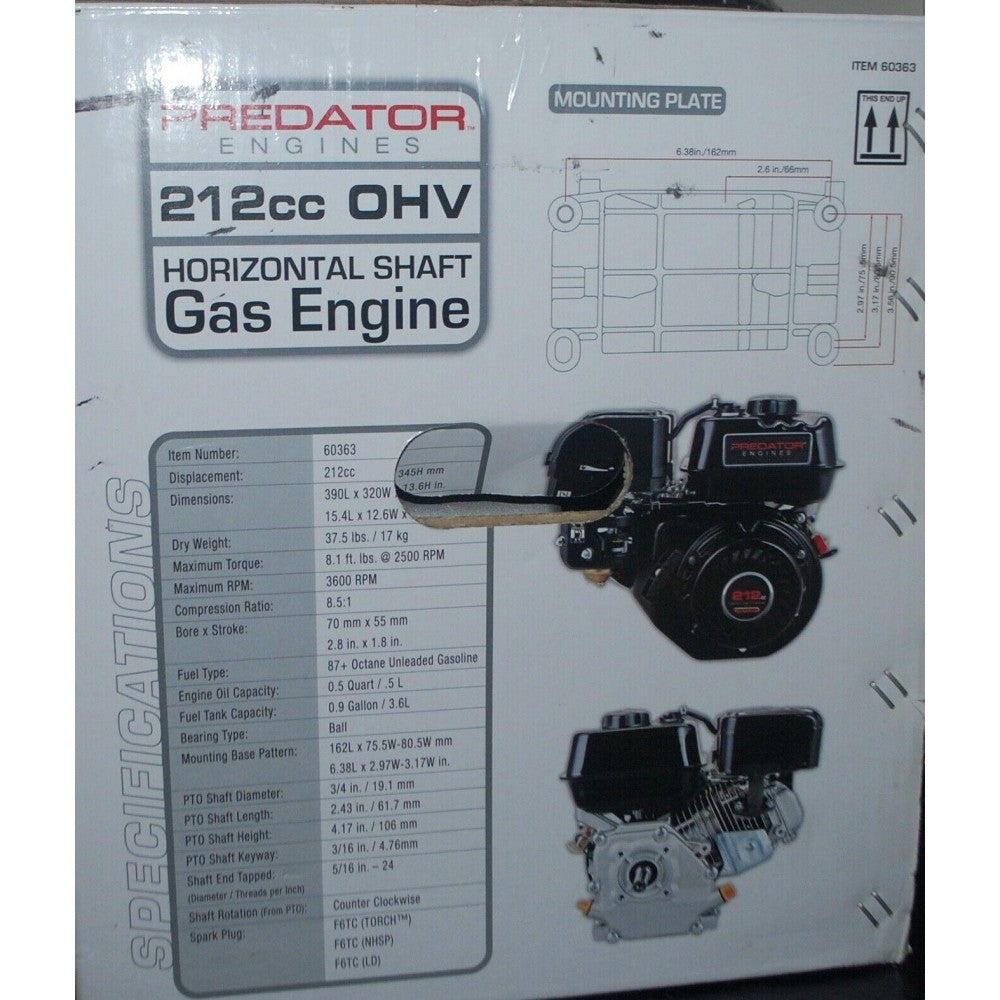 Predator Horizontal Shaft Engine �� 6.5 HP, 212cc
